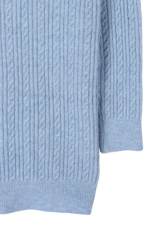 Lilou Wool blended cable knitted cardigan