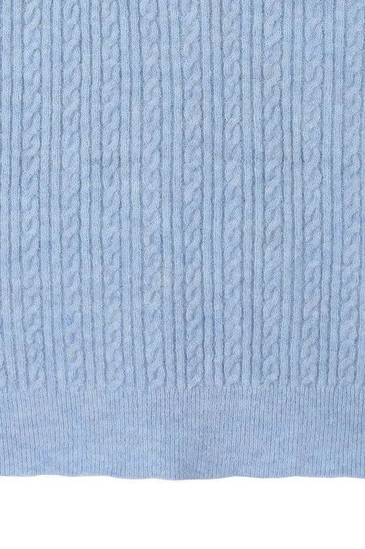 Lilou Wool blended cable knitted cardigan