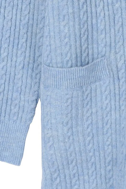 Lilou Wool blended cable knitted cardigan