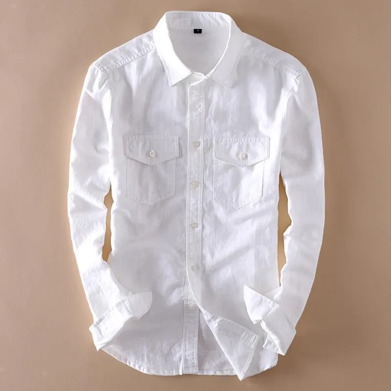 Linen Shirts Men's Casual Shirts Long Sleeve Shirts