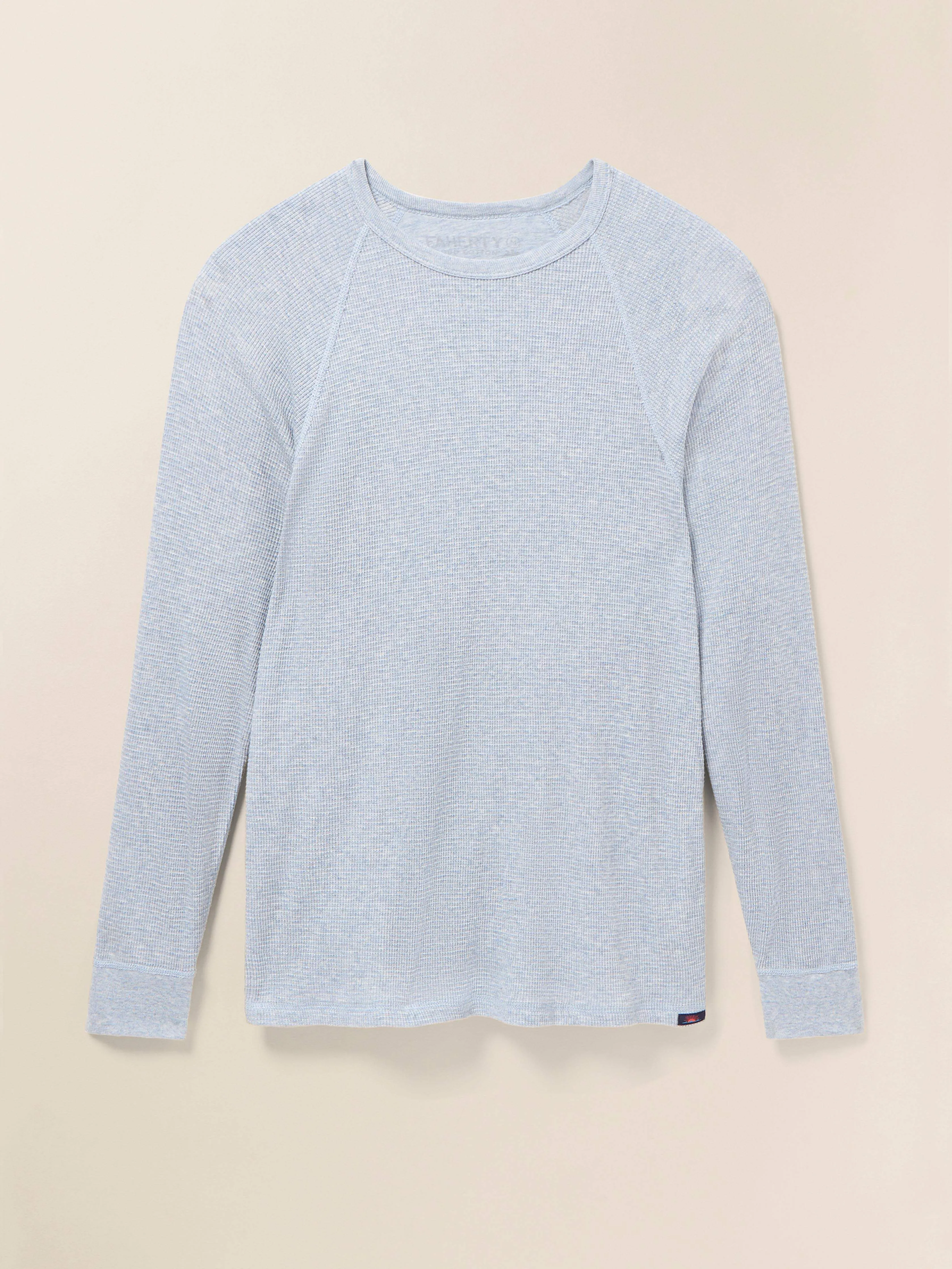 Long-Sleeve Cloud Waffle Crew - Frosty Slate Heather