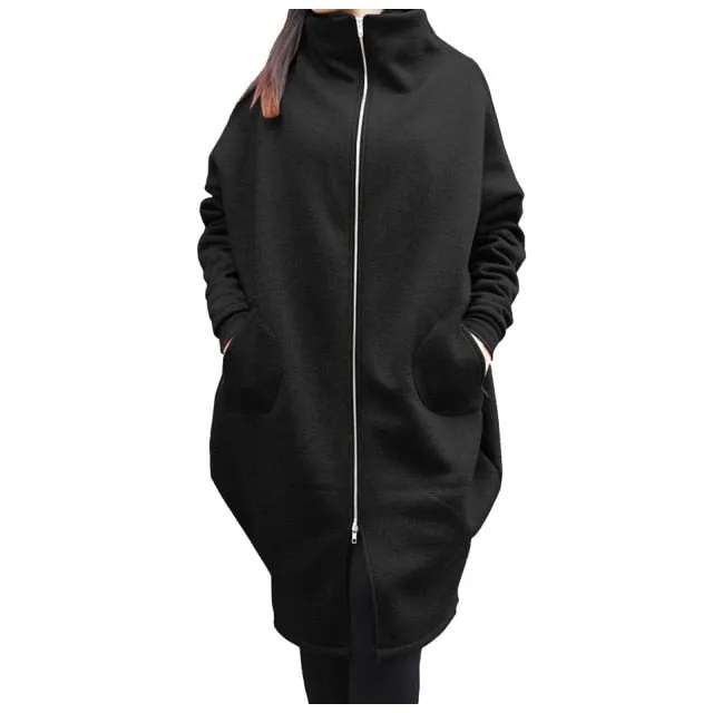 Loose Long Sleeve Zipper Hooded Oversized Windbreaker