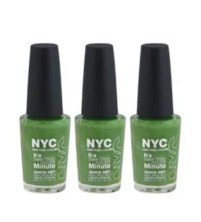 Lot Of 3 - Nyc New York In A Minute Quick Dry Nail Polish High Line Green #298