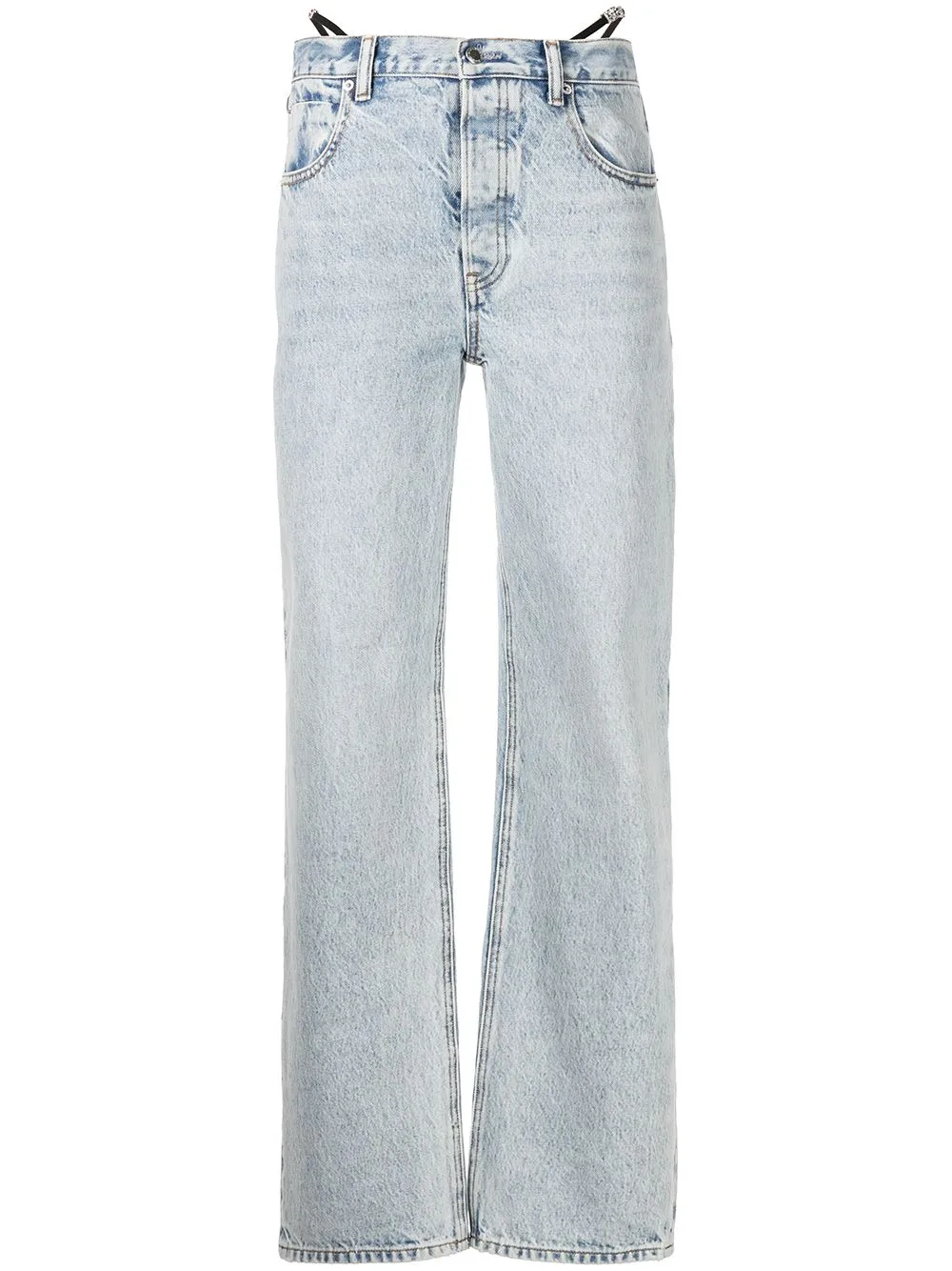 Low Rise Straight Leg Diamente Jeans