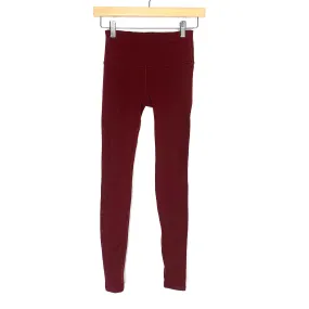 Lululemon Maroon Perforated Side Tight Like Leggings- Size XS (Inseam 24")