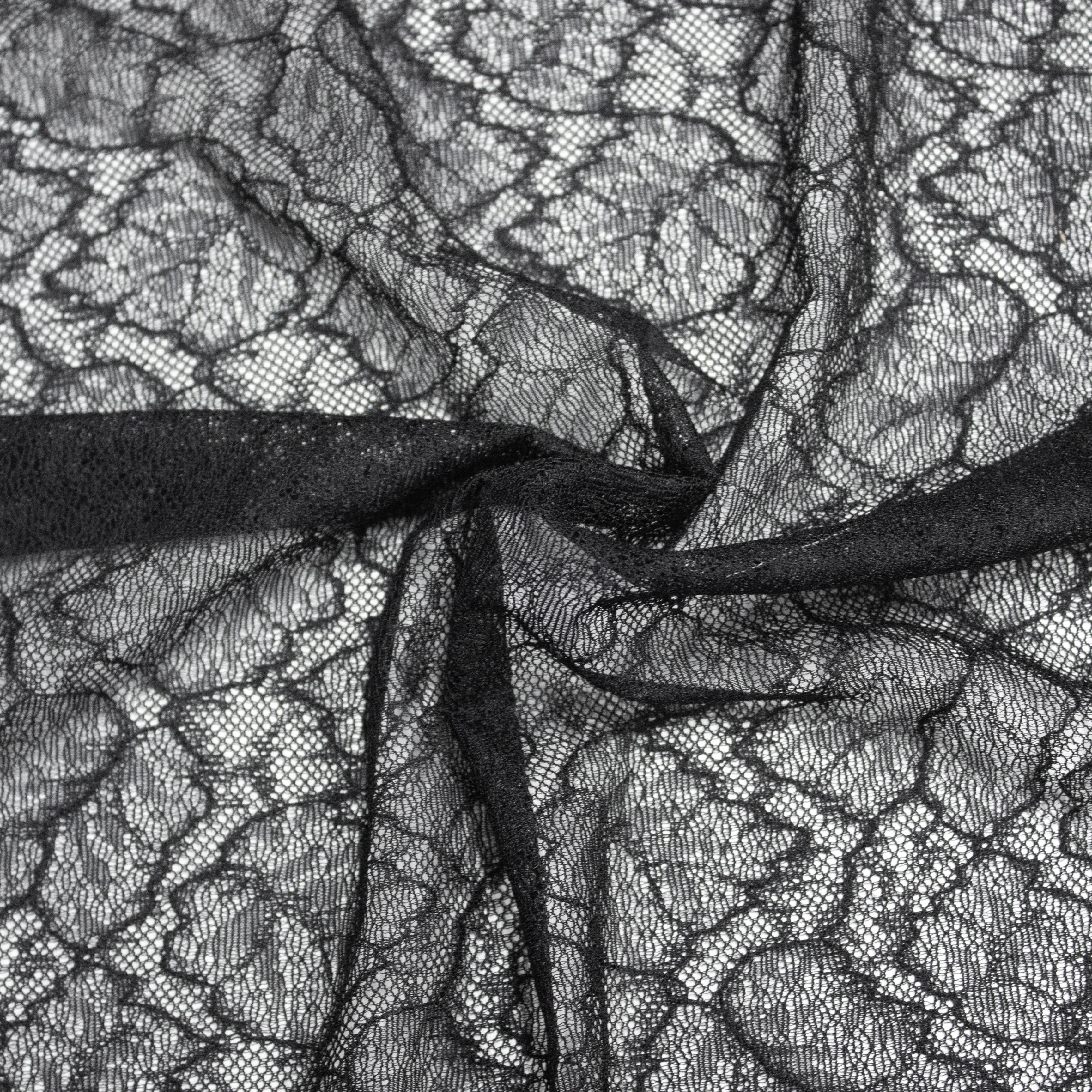Lykie Black Floral Polyamide Lace Stretch