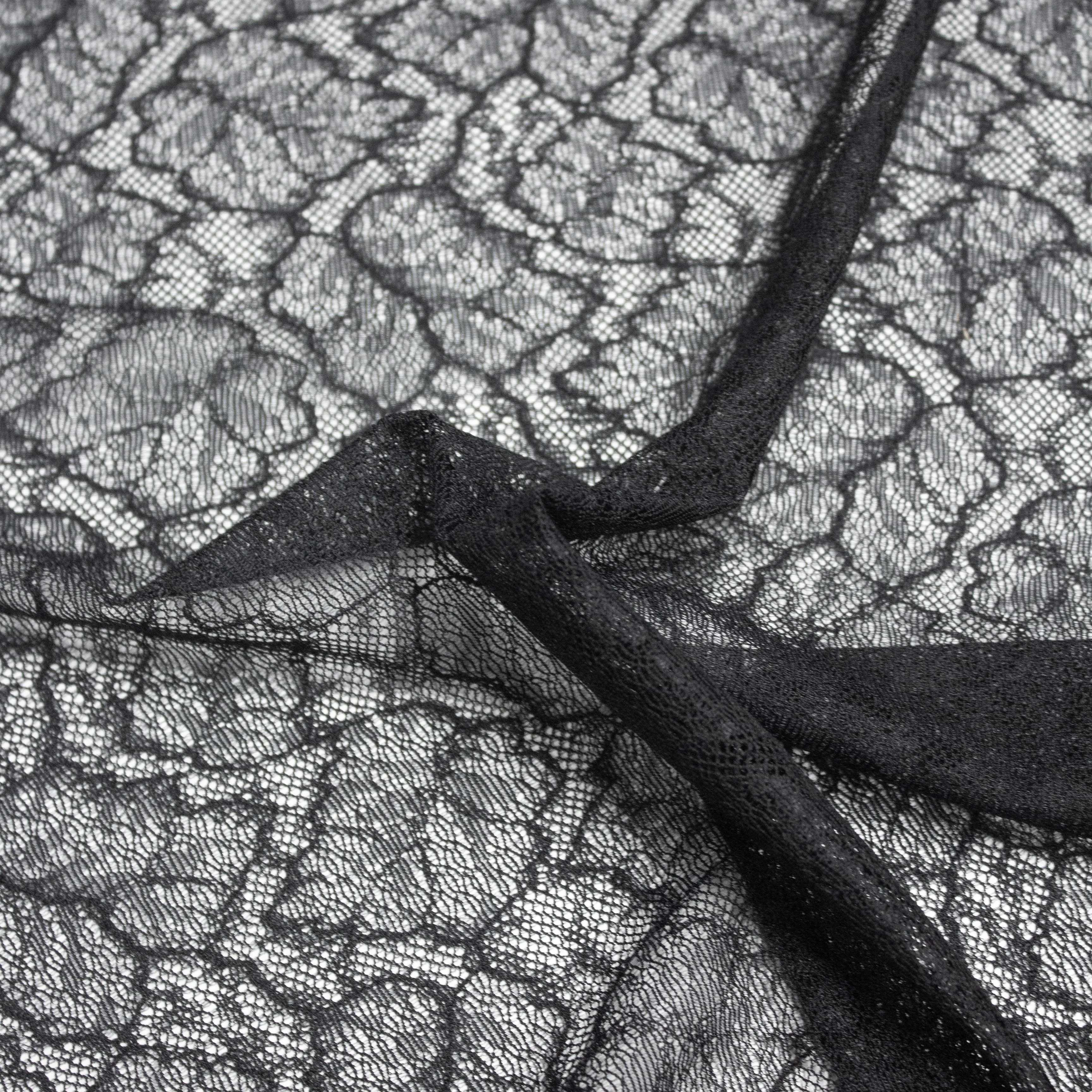 Lykie Black Floral Polyamide Lace Stretch