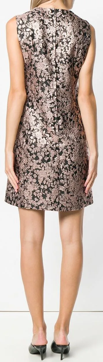 Metallic Floral-Jacquard Mini Dress