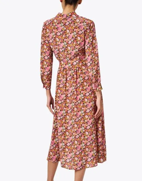 Miss Long Silk Printed Belted Shirt