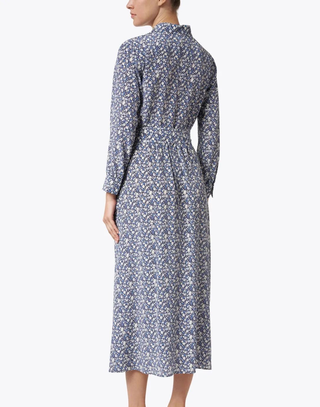 Miss Long Silk Printed Belted Shirt