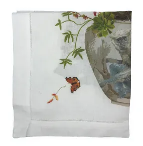 Monkey Jungle White 22"X22" Hemstitch Dinner Table Napkins