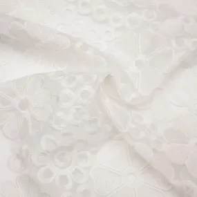 Mons Off White Floral Embriodered Organza SHOWROOM SAMPLE 34CM X 60CM