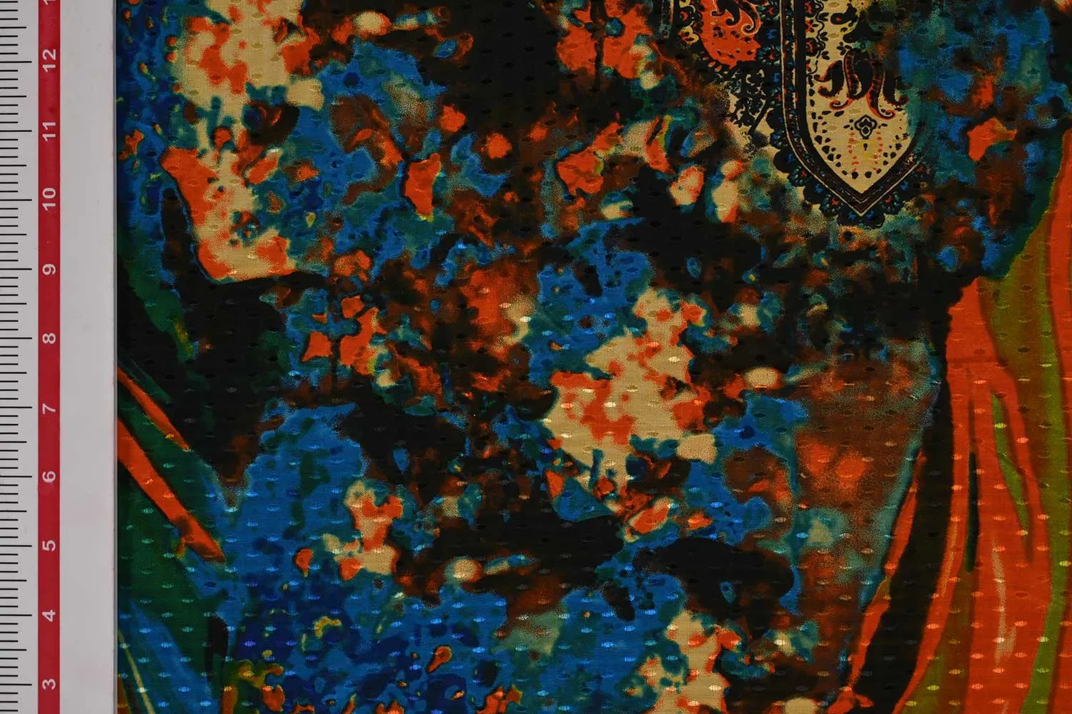 Multicolor Floral Printed Viscose Dobby Buta Fabric