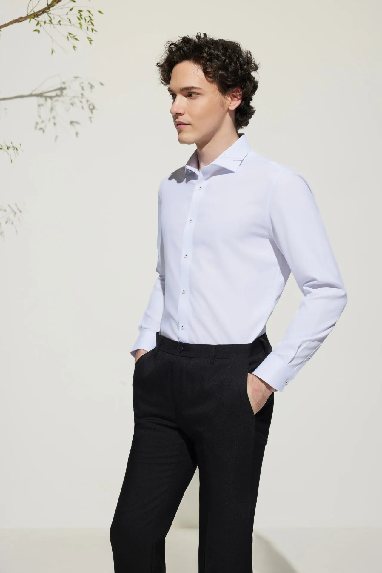 Non-Iron Dry Smart Fit Twill Shirt with Design Detail