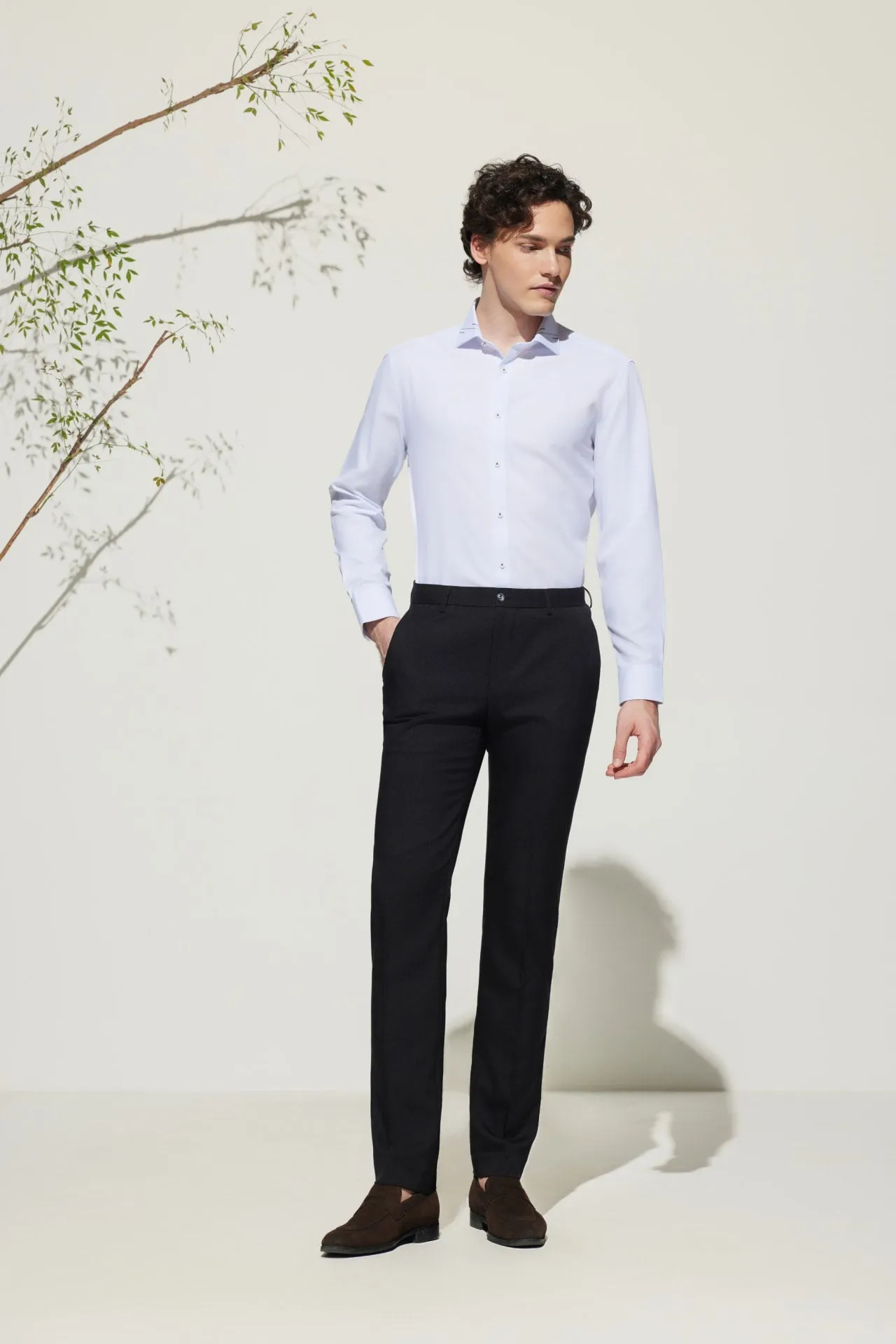 Non-Iron Dry Smart Fit Twill Shirt with Design Detail
