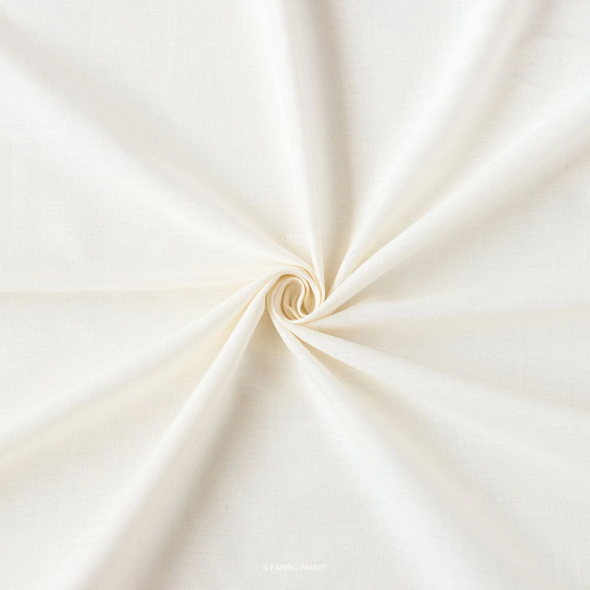 Off-White Color Pure Cotton Linen Fabric (Width 42 Inches)