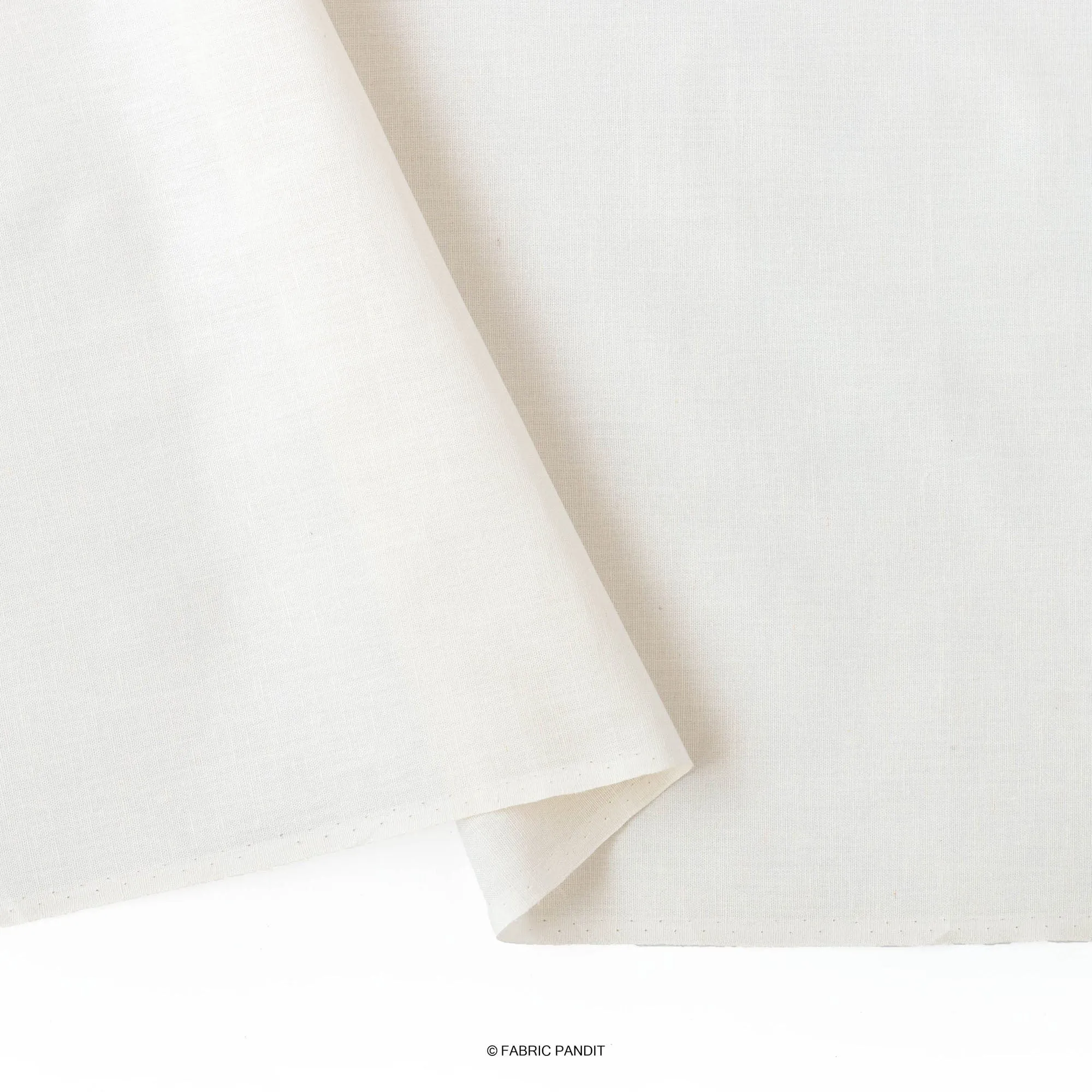Off-White Color Pure Cotton Linen Fabric (Width 42 Inches)