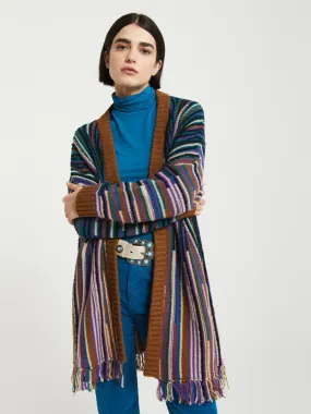 Ottod'ame Cardigan with Fringes Multicoloured