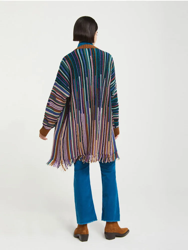 Ottod'ame Cardigan with Fringes Multicoloured