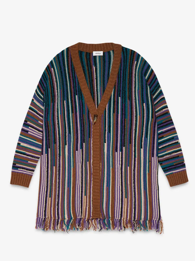Ottod'ame Cardigan with Fringes Multicoloured