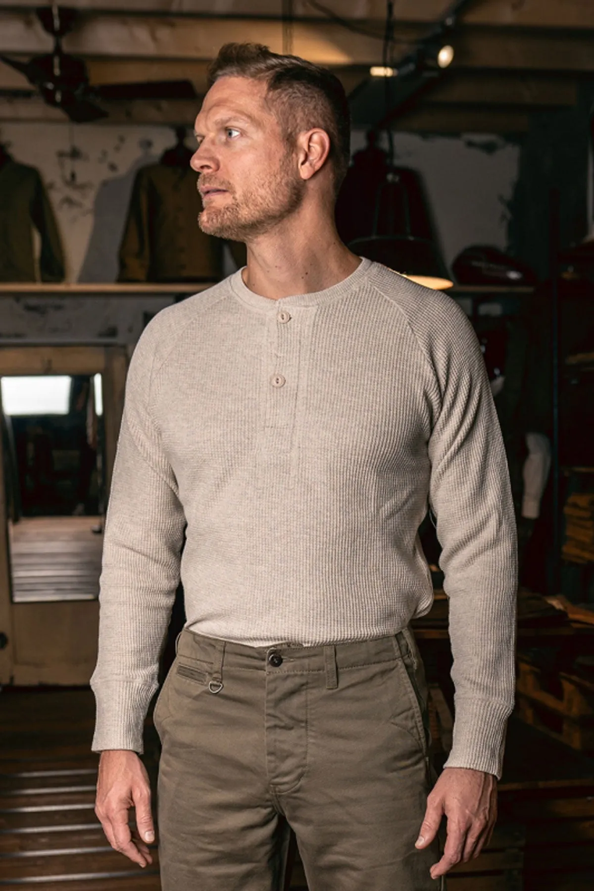 Pike Brothers - 1936 Waffle Henley in Natural