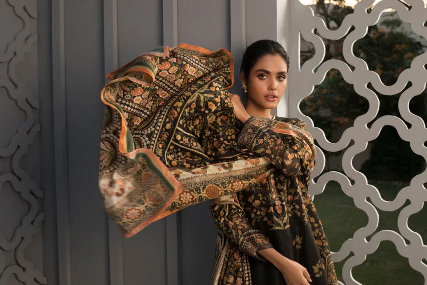Printed Cotton Net Kurta And Trouser With Silk Dupatta