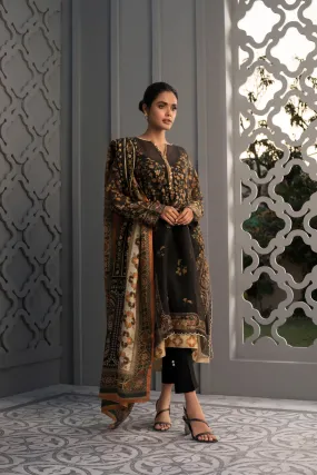 Printed Cotton Net Kurta And Trouser With Silk Dupatta