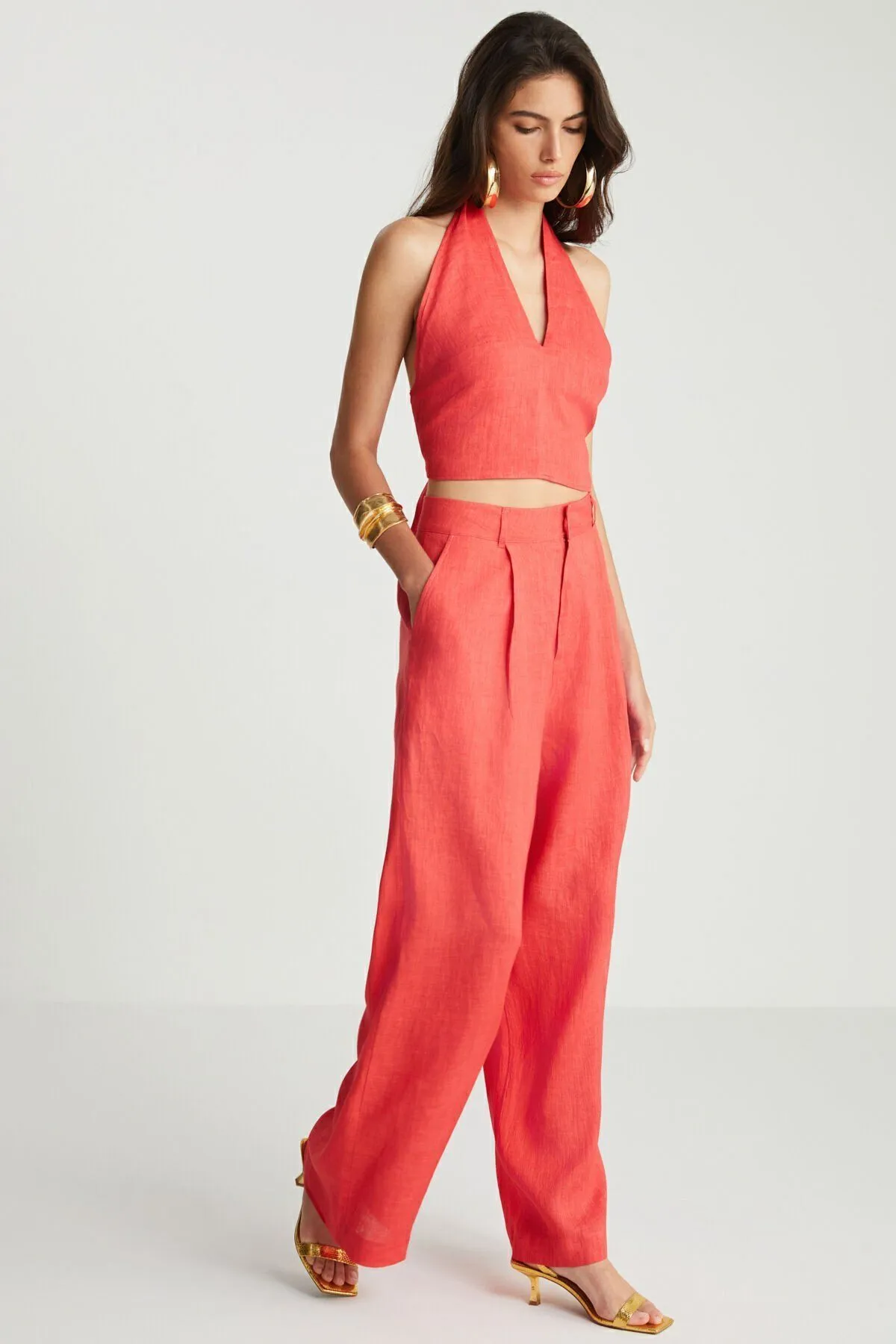 Red Linen Pants