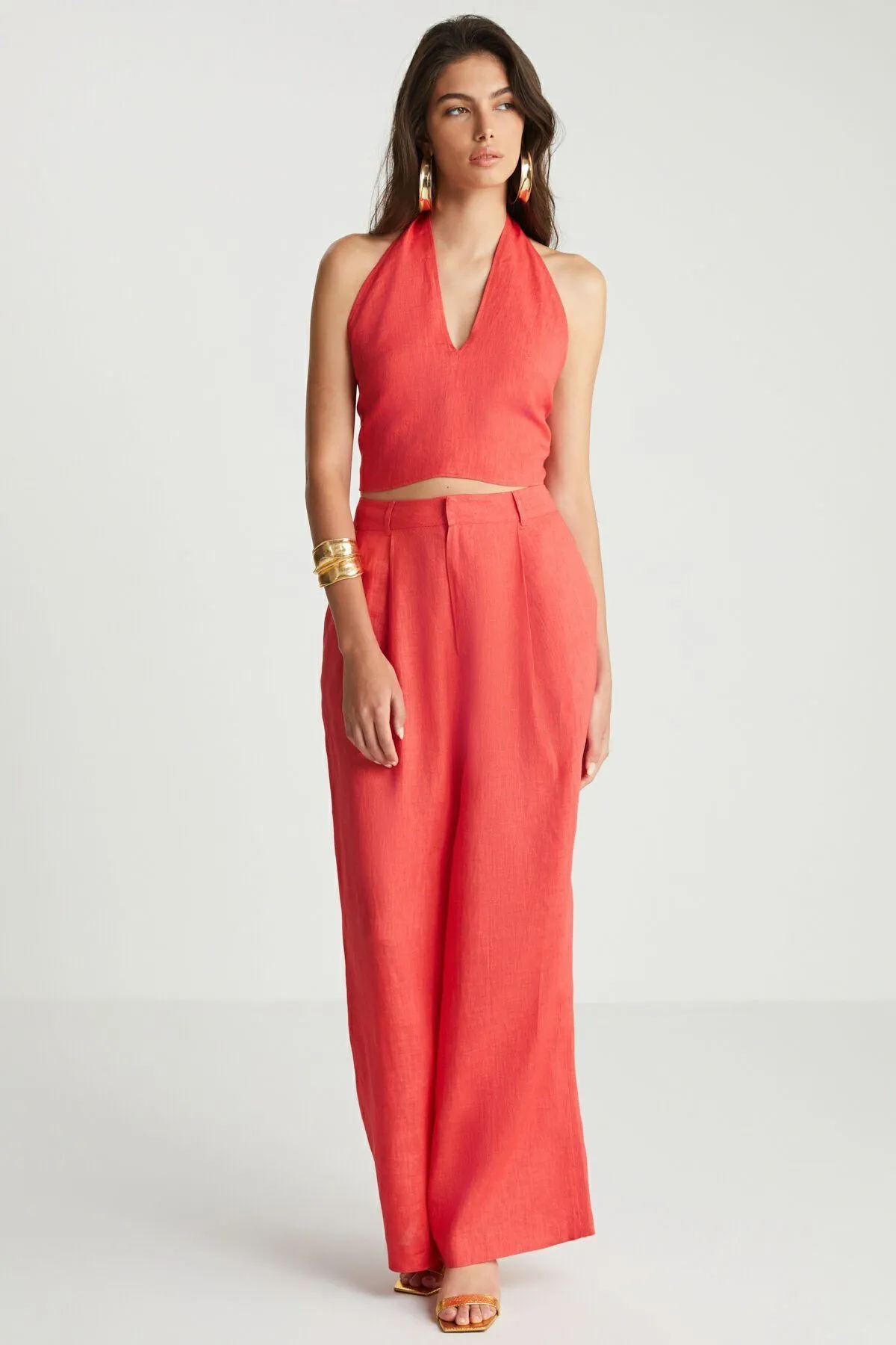 Red Linen Pants