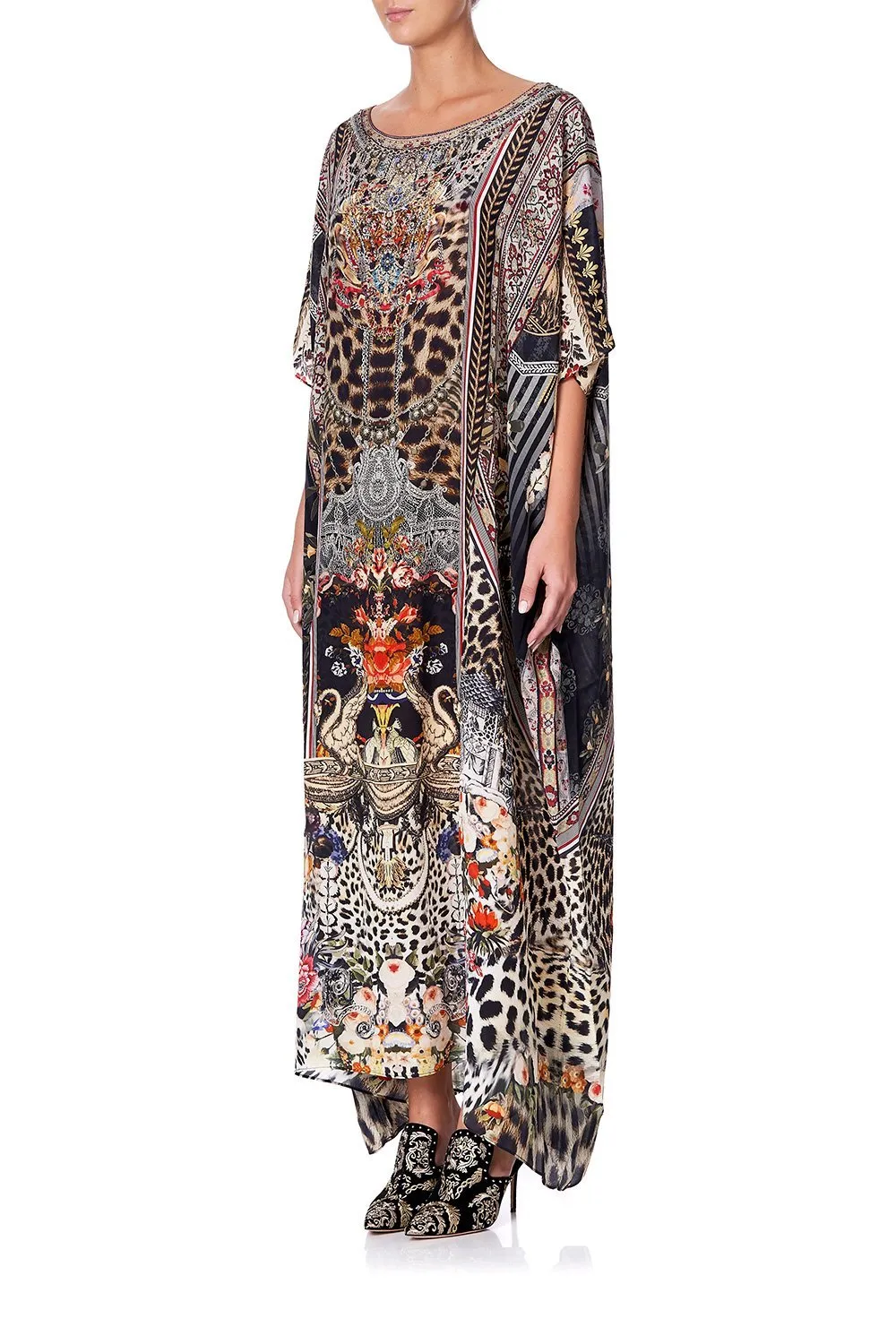 ROUND NECK KAFTAN MARAIS AT MIDNIGHT