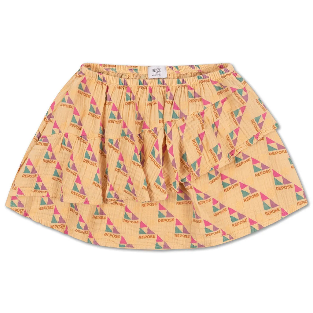 Skirt Ruffle Repose AOP