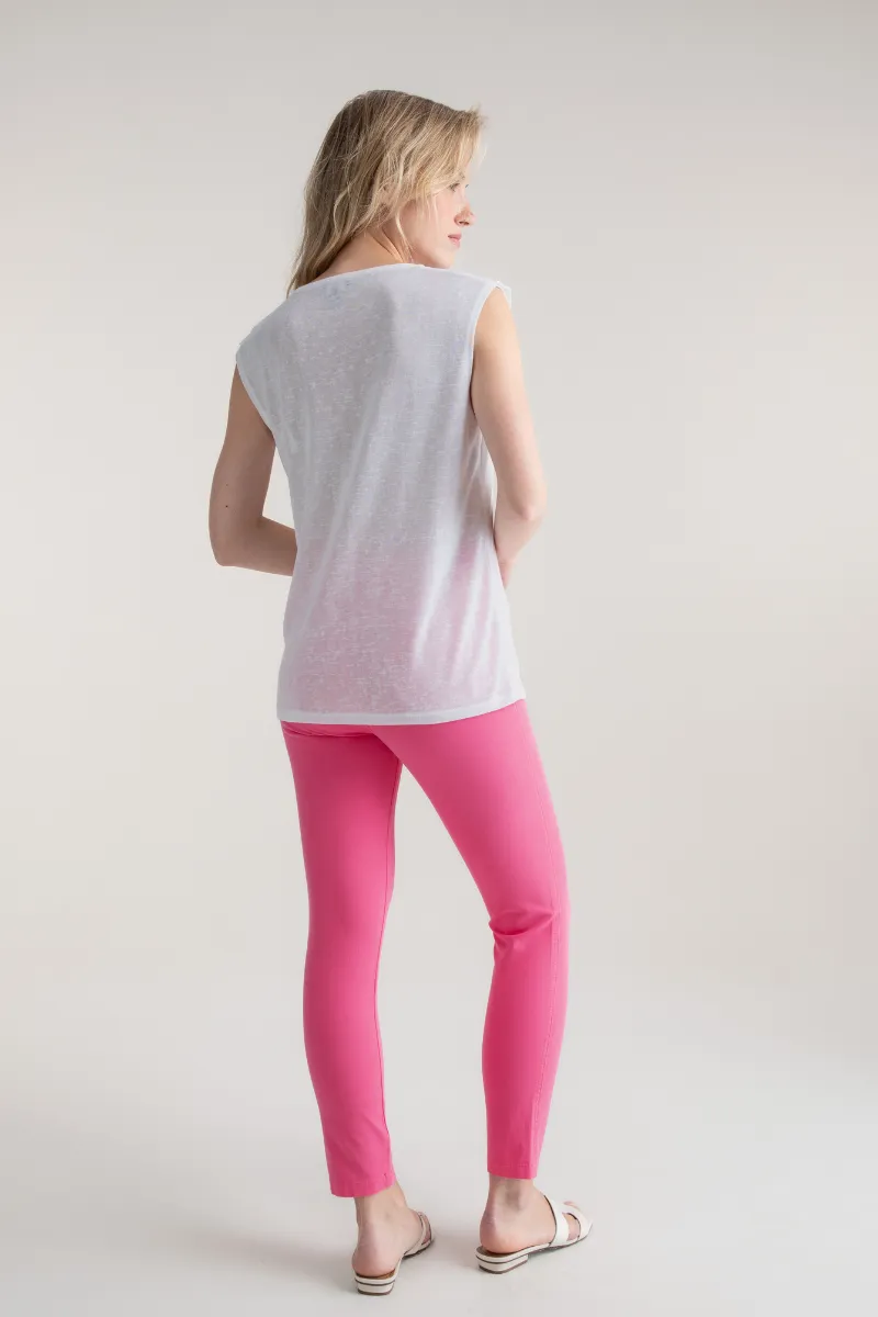 Sleeveless Ruffle Front Top