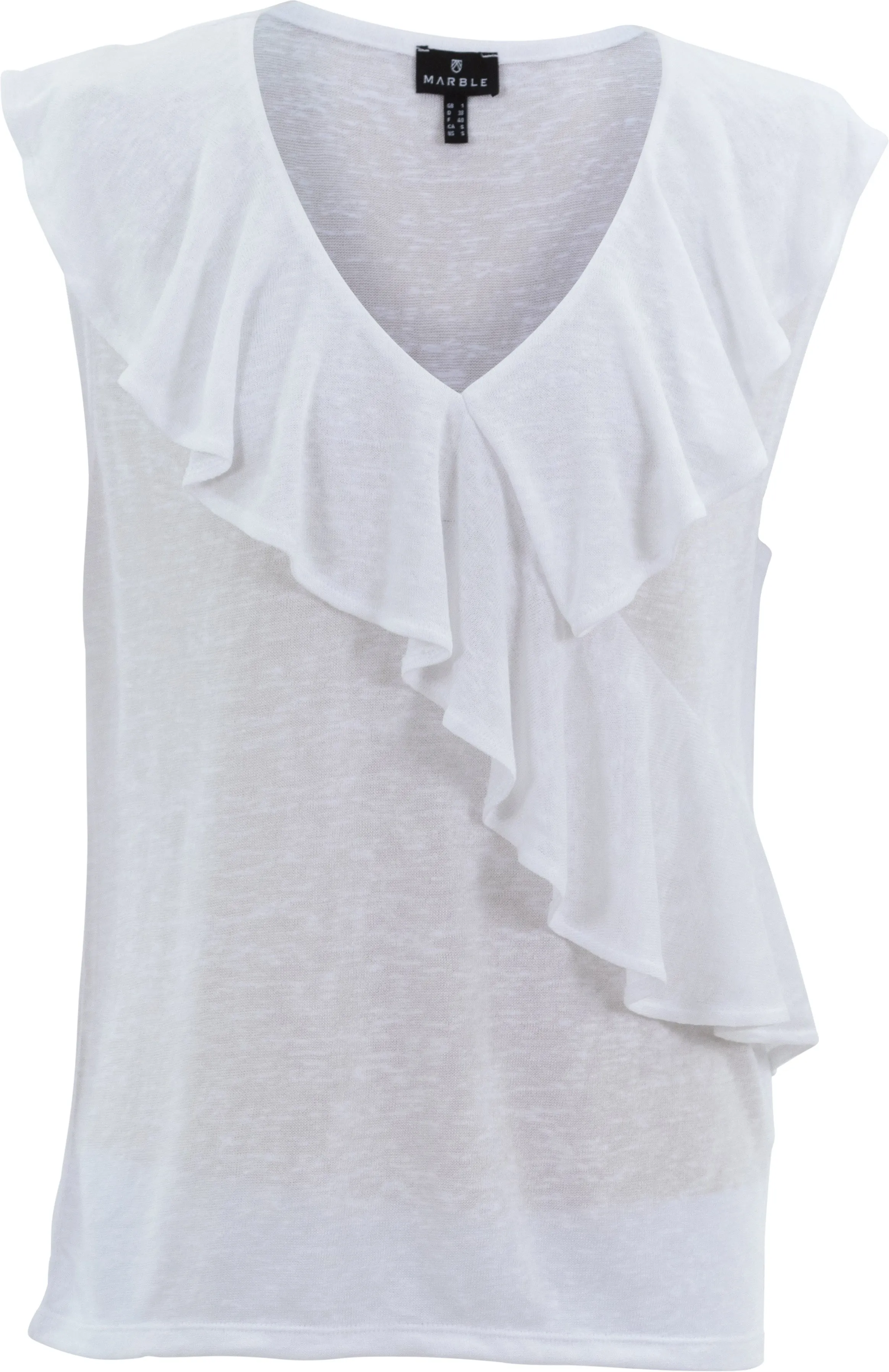 Sleeveless Ruffle Front Top