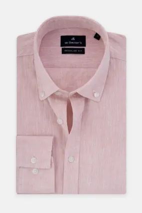 Solid Linen Tea Rose Casual Shirt