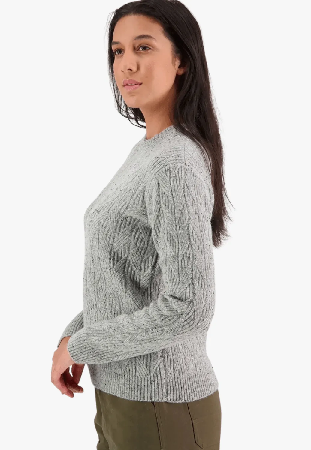 Swanndri Womens Kennedy point Cable Knit Crew