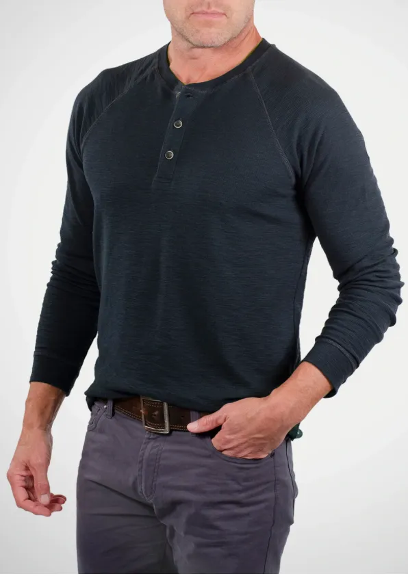 Tailor Vintage Airotec Performance Stretch Waffle Henley With Sherpa Lining