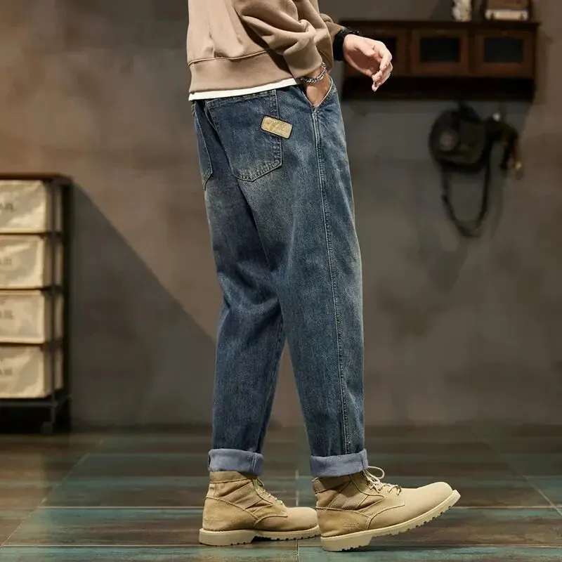 Thick Denim Fleece Loose Fit Jeans