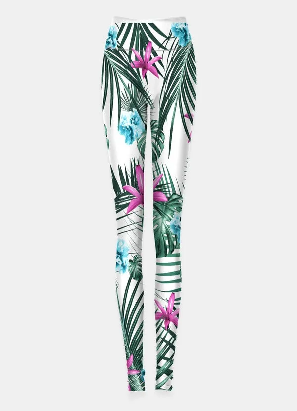 Tropical Flowers & Leaves legging