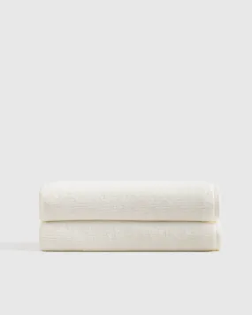 Turkish Ribbed Quick Dry Bath Sheet (Set of 2)