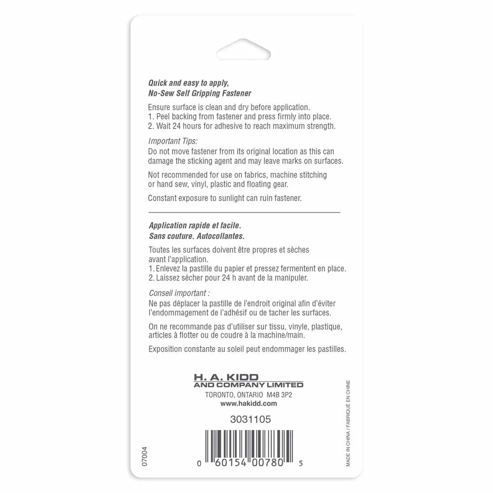 UNIQUE SEWING Self-Gripping Fasteners Dots - Medium duty 22mm (⅞") - Black - 8 sets