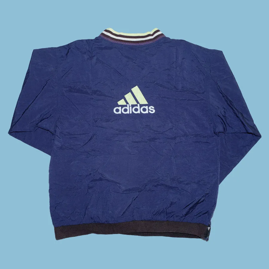 Vintage adidas V-Neck Windbreaker Large