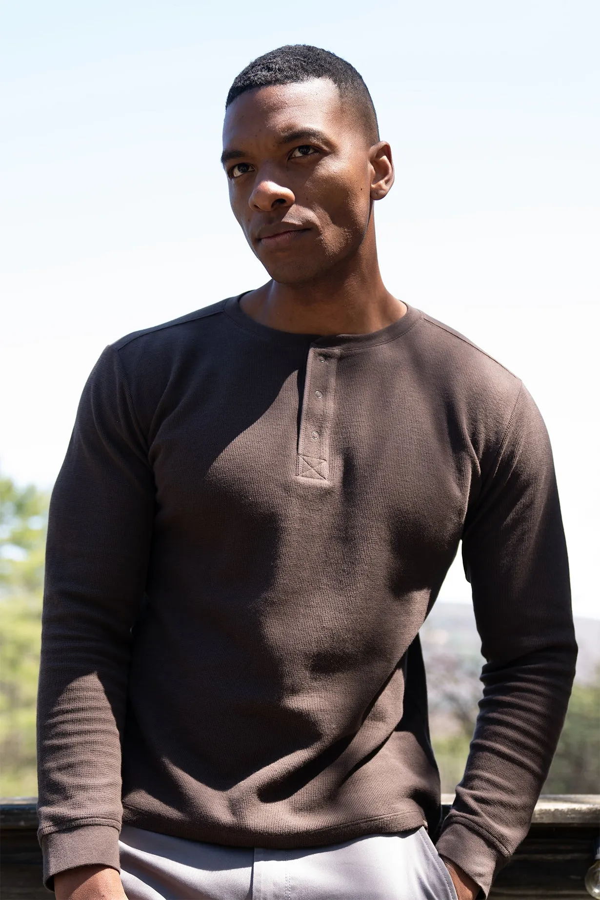 Waffle Henley - Dark Roast