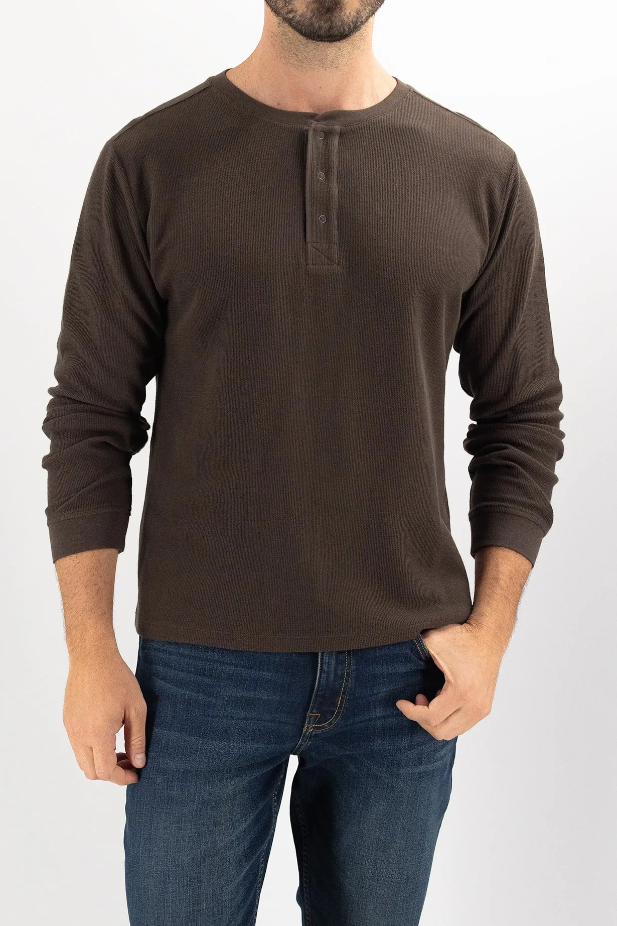 Waffle Henley - Dark Roast