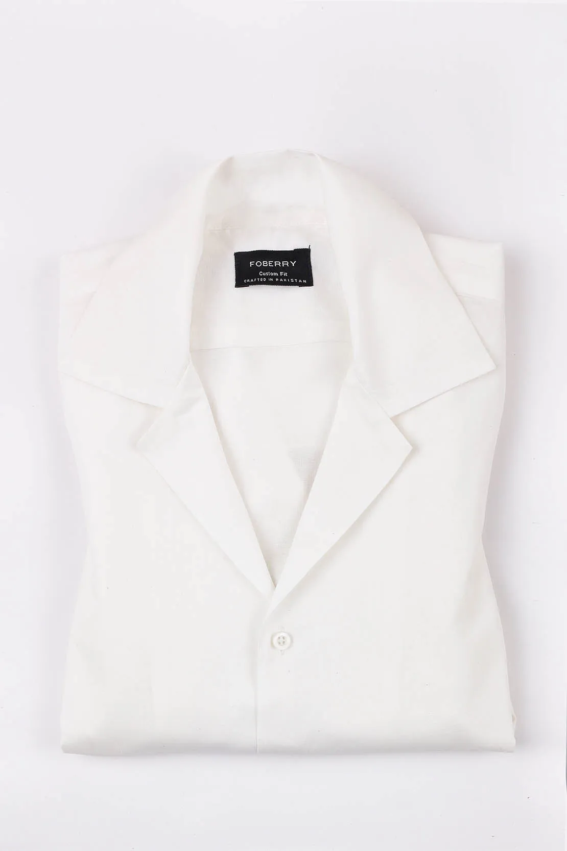White Linen Camp Collar Shirt