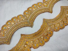 Yellow Scalloped Embroidered Lace